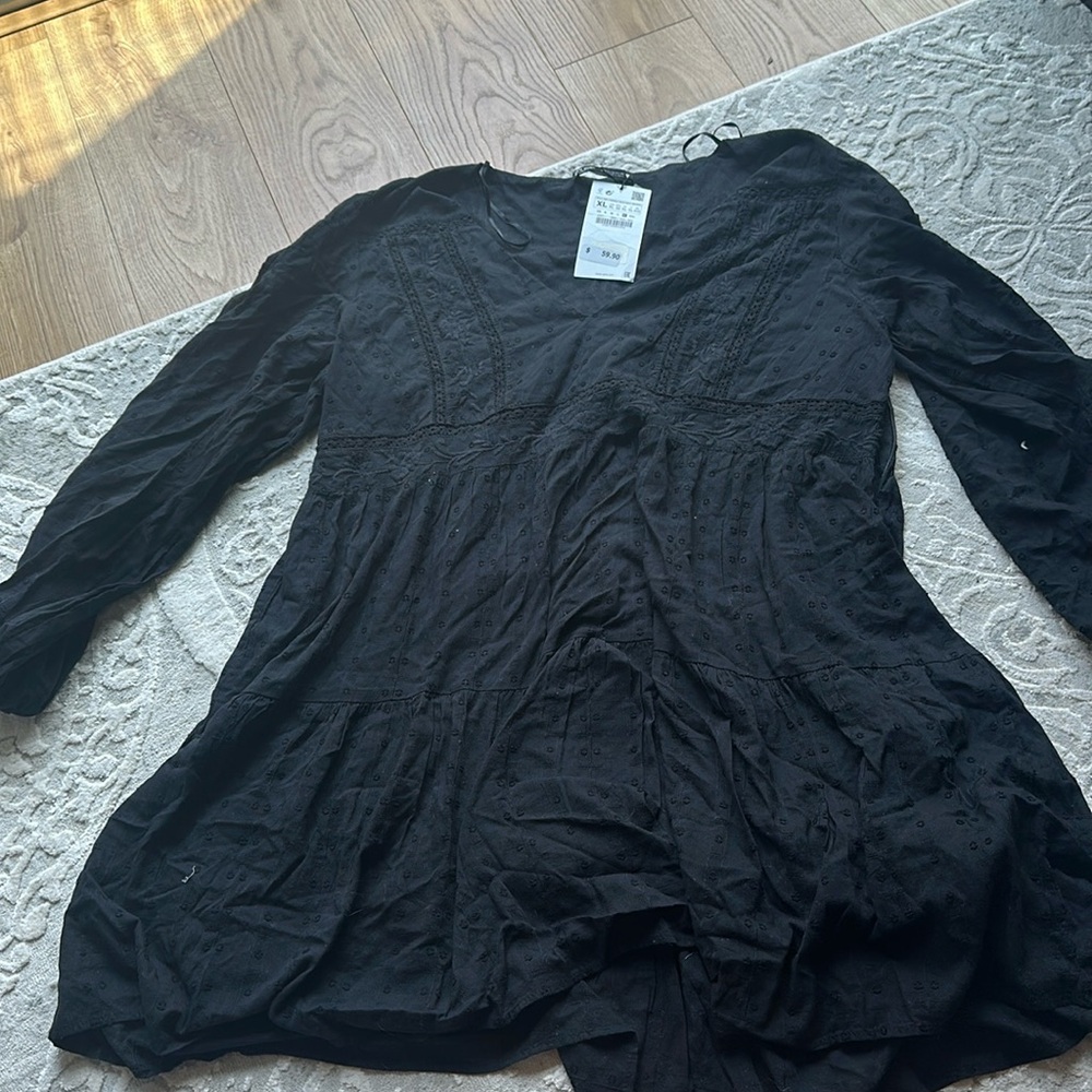 Zara - Embroidered mini dress